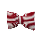 Bow Striped Lumbar Pillow