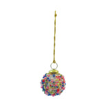 Beaded Glass Ball Ornament  2"