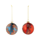 Glass Ball Ornament w/Beads